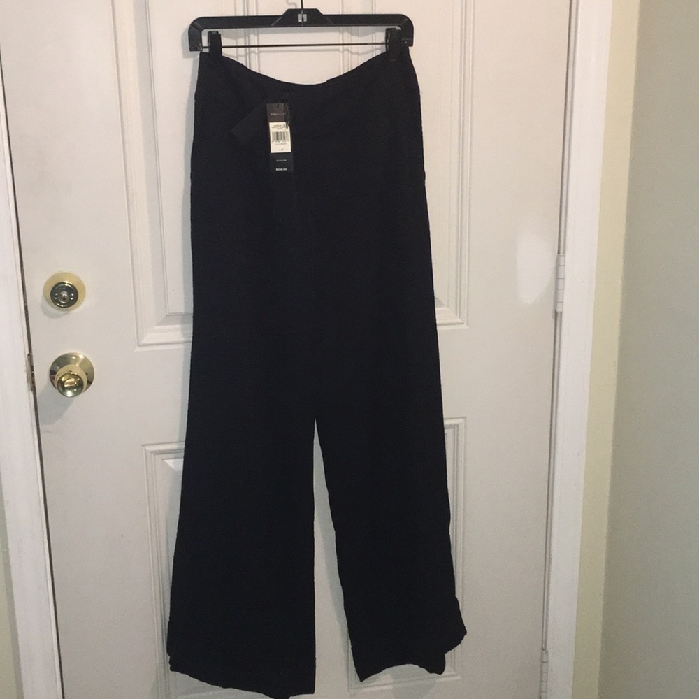 BCBG shimmer black wide leg pants
